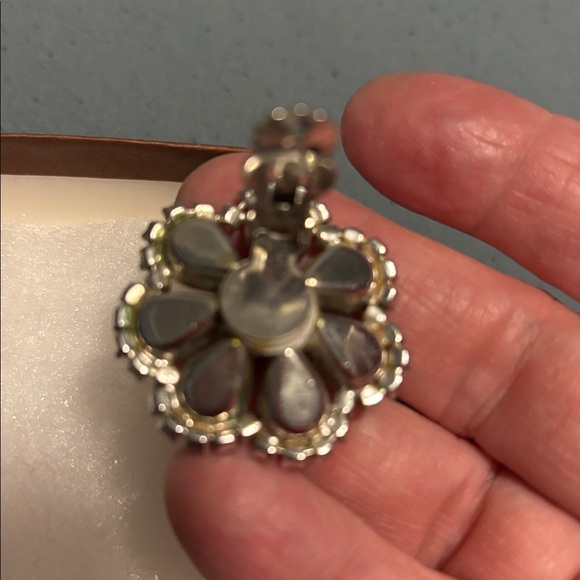 Vintage Bracelet and Clip On Earrings, Rhinestone - Picture 6 of 8